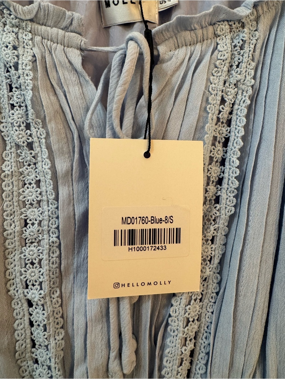 Hello Molly High Above the Clouds Tiered Midi Dress Cottagecore Feminine SZ 4 - Picture 9 of 16